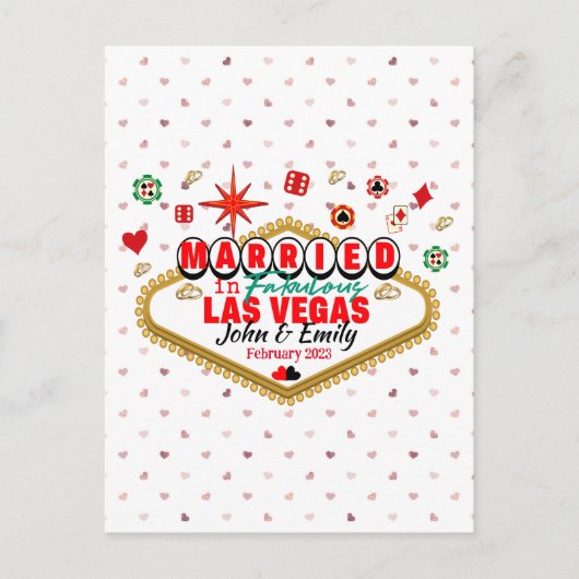 Las Vegas Verheiratetes Paar Matching Urlaub Nevad Postkarte (Vorderseite)
