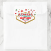 Las Vegas Verheiratetes Paar Matching Urlaub Nevad Quadratischer Aufkleber (Tasche)