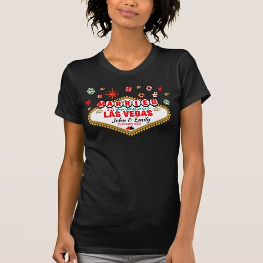 Las Vegas Verheiratetes Paar Matching Urlaub Nevad T-Shirt (Vorderseite)