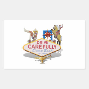 Las Vegas verlassen (Rückseite des Las Vegas Welco Rechteckiger Aufkleber