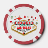 Las Vegas Verlobt Celebration Couple Matching T-Sh Pokerchips (Rückseite)