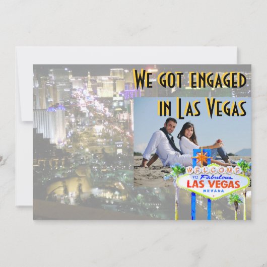 Las Vegas Verlobung Fotokarte Einladung (Vorderseite)