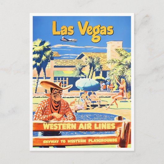 Las Vegas Vintage Reise Postkarte (Vorderseite)