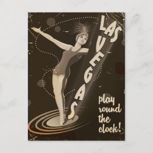 Las Vegas Vintage Reiseplakat Postkarte