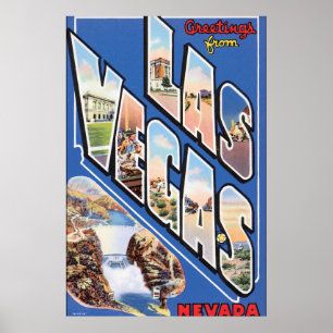 Las Vegas Vintage Reiseplaner Kunst Poster