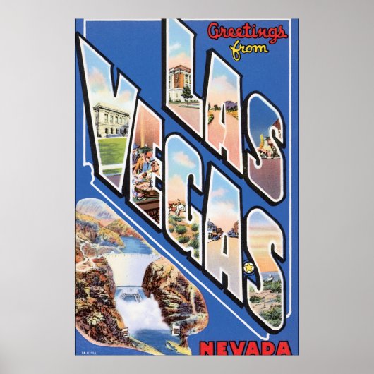 Las Vegas Vintage Reiseplaner Kunst Poster (Vorne)