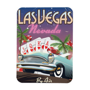 Las Vegas vintage style vacation poster Magnet