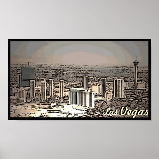 Las Vegas Vintages landschaftliches Stadtplakat Poster (Vorne)
