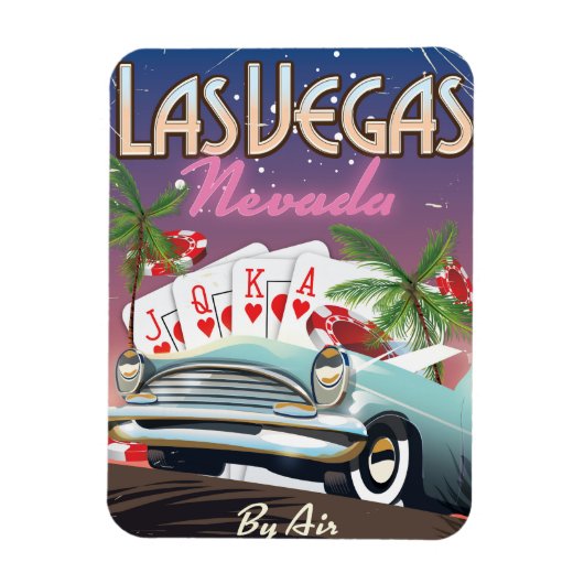 Las Vegas Vintages Urlaubsplakat Magnet (Vertikal)