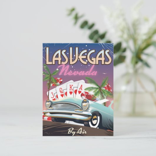 Las Vegas Vintages Urlaubsplakat Postkarte (Stehend Vorderseite)