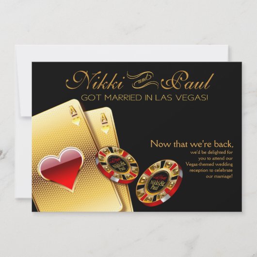 Las Vegas VIP Empfang | schwarz Einladung (Vorderseite)