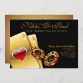 Las Vegas VIP Empfang | schwarz Einladung (Vorne/Hinten)