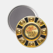 Las Vegas VIP Gold Black Sand Casino Chip Gefallen Magnet (Vorderseite/Rückseite)