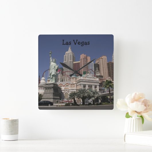 Las Vegas Wall Clock Quadratische Wanduhr (Zuhause)