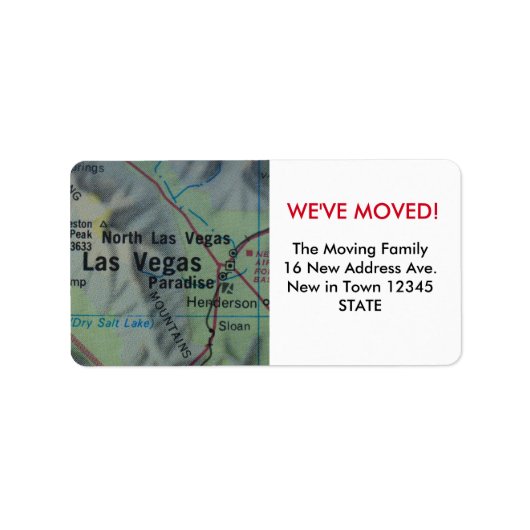 Las Vegas We ve Moved Label Adressaufkleber (Vorne)