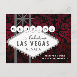 LAS VEGAS WEDD Damask Save the Date Postkarte