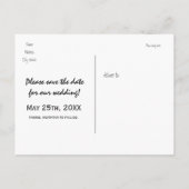 LAS VEGAS WEDD Damask Save the Date Postkarte (Rückseite)