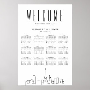 Las Vegas Wedding   12 Tabelle Sitzplan Poster
