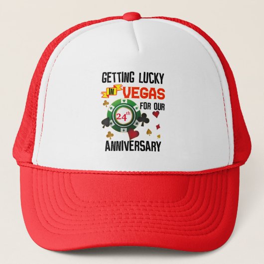 Las Vegas Wedding Anniversary Couple Matching Trip Truckerkappe (Vorderseite)