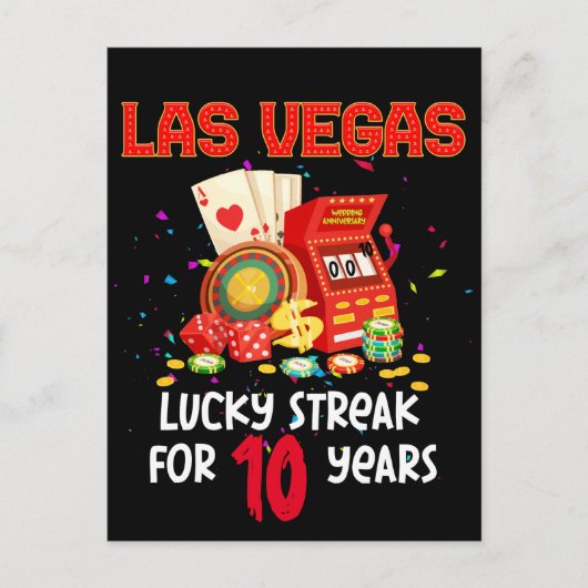 Las Vegas Wedding Anniversary Lucky Couple Postkarte (Vorderseite)