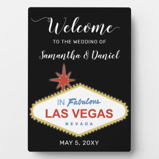 Las Vegas Wedding Begrüßungszeichen Fotoplatte