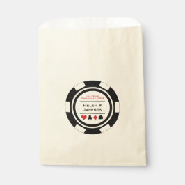 Las Vegas Wedding Black and White Poker Chip Geschenktütchen