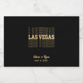 Las Vegas Wedding Black & Gold Mini Alkoholflaschenetikett (Einzelnes Label)