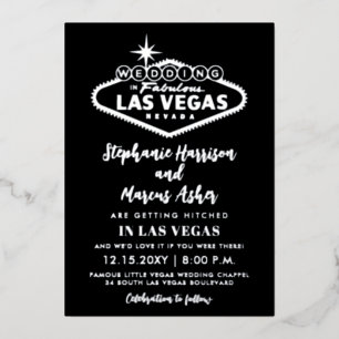 Las Vegas Wedding Black Silver Info über Hinterfol Folieneinladung