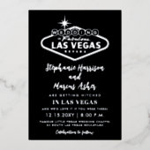 Las Vegas Wedding Black Silver Info über Hinterfol Folieneinladung (Vorderseite)