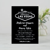 Las Vegas Wedding Black Silver Info über Hinterfol Folieneinladung (Stehend vorne)
