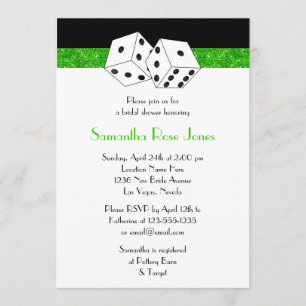 Las Vegas Wedding Brautparty Green Dice Thema Einladung