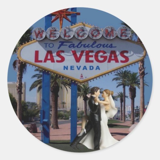 Las Vegas Wedding Bride & Groom Sticker (Vorderseite)