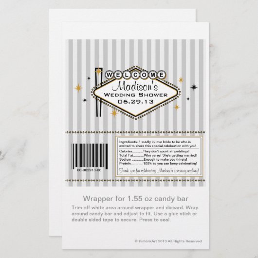 Las Vegas Wedding Candy Wrapper (Vorne/Hinten)