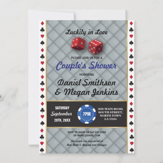 Las Vegas Wedding Casino Paare Dusche Verlobung Einladung (Vorderseite)