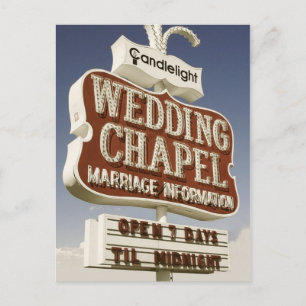 Las Vegas Wedding Chapel Retro Postkarte