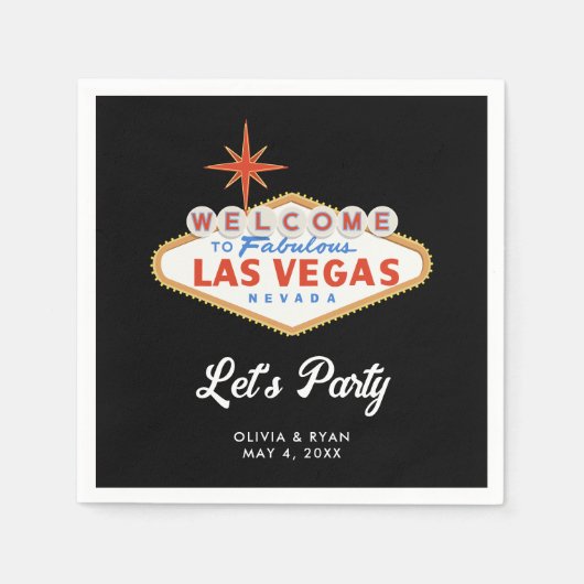 Las Vegas Wedding Cocktail Hour Napkins Serviette (Vorderseite)