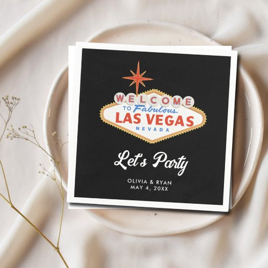 Las Vegas Wedding Cocktail Hour Napkins Serviette