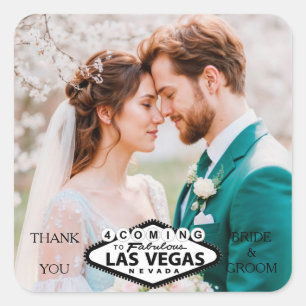 Las Vegas Wedding Custom Foto Vielen Dank Quadratischer Aufkleber