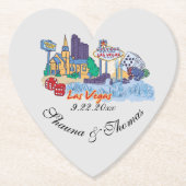 Las Vegas Wedding Custom Heart Shape Paper Unterse Untersetzer (Vorderseite)