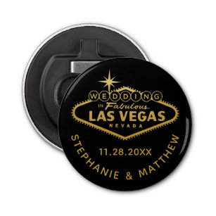 Las Vegas Wedding Date Bevorzugung Magnetic Flaschenöffner