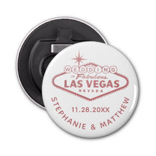 Las Vegas Wedding Date Gefallen Magnetic Pink Flaschenöffner