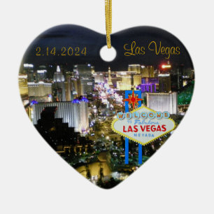 Las Vegas Wedding Date Keramik Ornament
