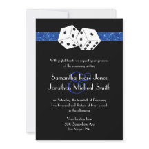 Las Vegas Wedding Dice Royal Blue Imitats Glitzer