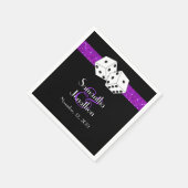 Las Vegas Wedding Dice Thema Lila Imitate Glitzer Serviette (Ecke)