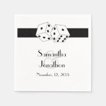 Las Vegas Wedding Dice Thema Schwarz-Weiß