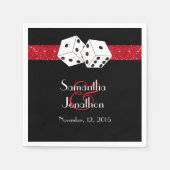 Las Vegas Wedding Dice Theme Ruby Red Imitats Glit Serviette (Vorderseite)