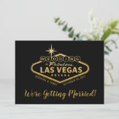 Las Vegas Wedding Einladung 2 Seiten Schwarzes Gol (Stehend Vorderseite)