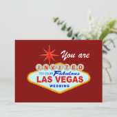 Las Vegas Wedding Einladung BURGUNDY (Stehend Vorderseite)