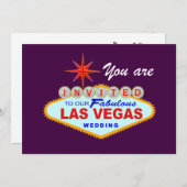 Las Vegas Wedding Einladung LILA (Vorne/Hinten)