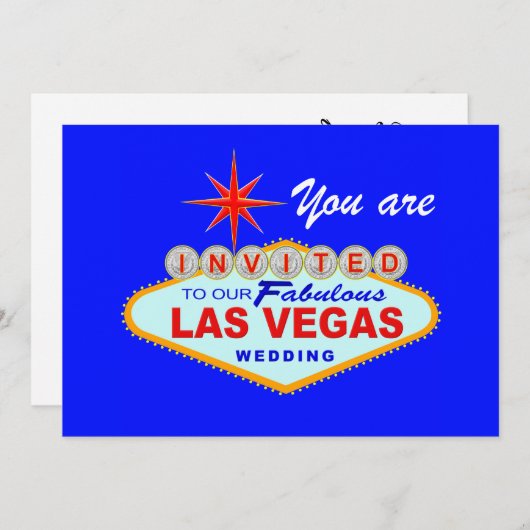 Las Vegas Wedding Einladung LITEBLUE (Vorne/Hinten)